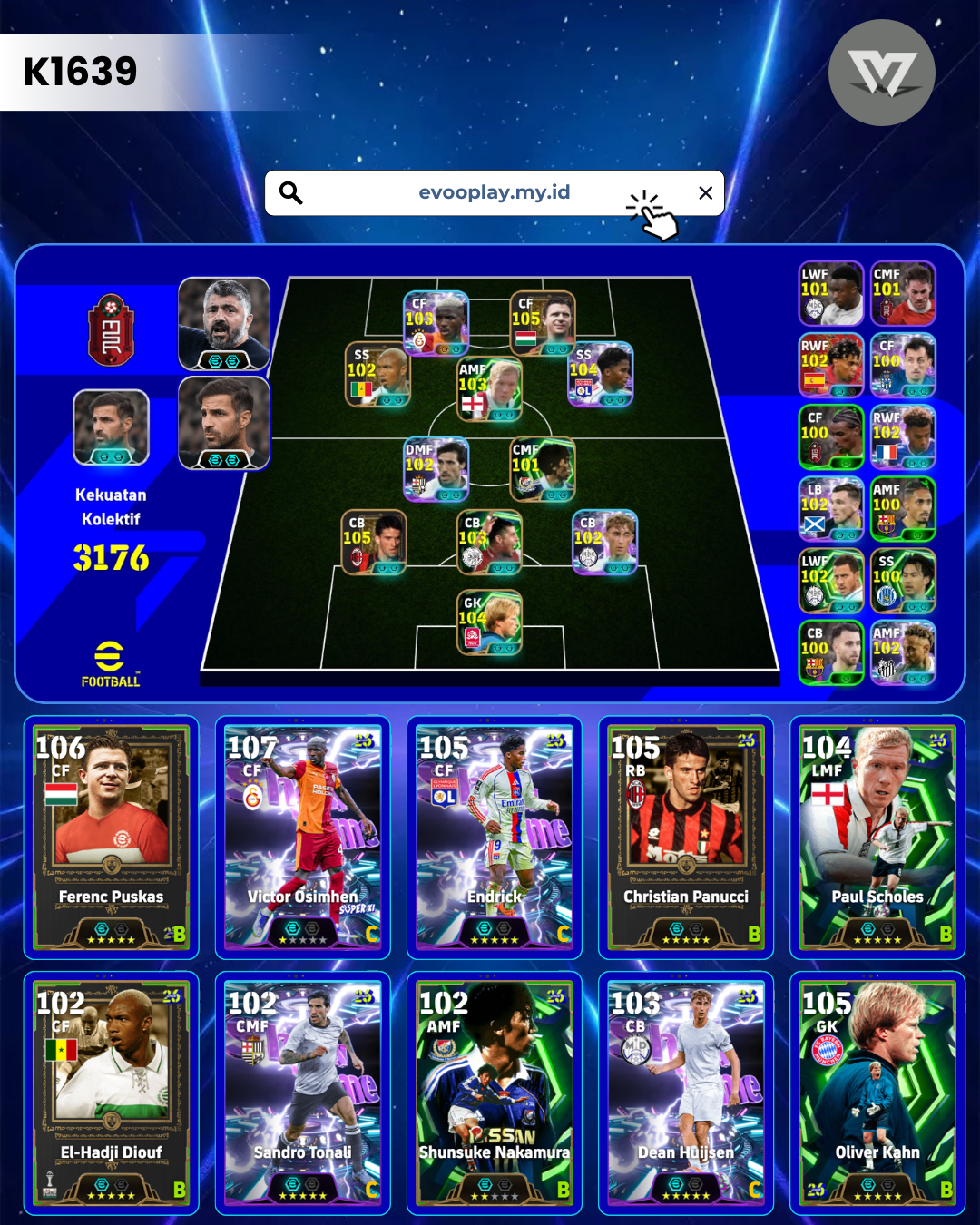 Puskas,endrik,osimhen, nakamura,panuci, Scholes,dkk loh ya 😹