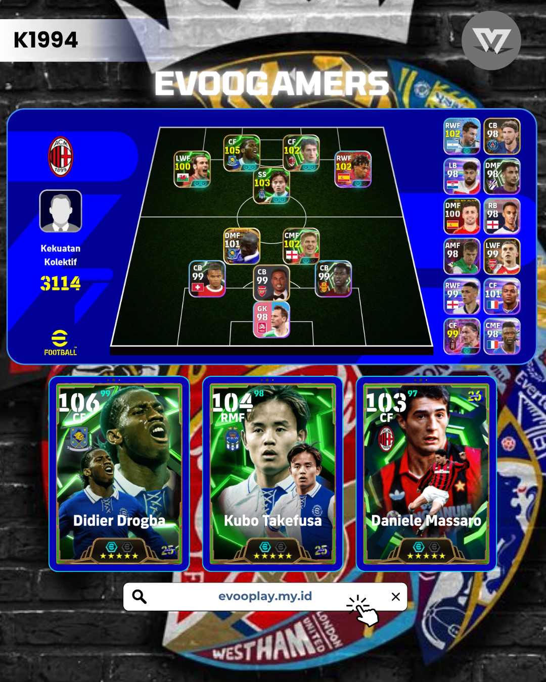 Drogba terkuat, Kubo terkuat 